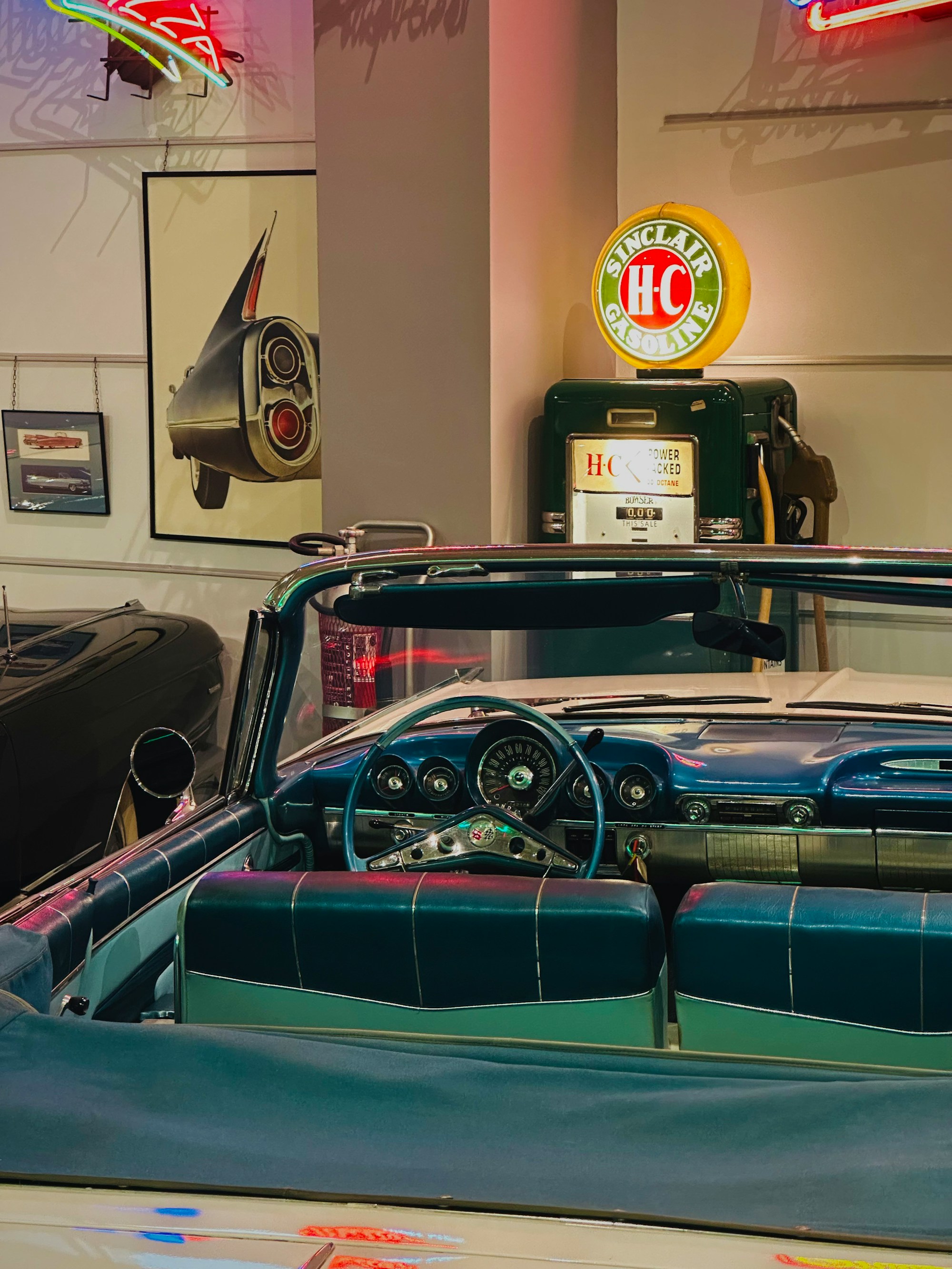 Our client lounge, set against memorabilia.