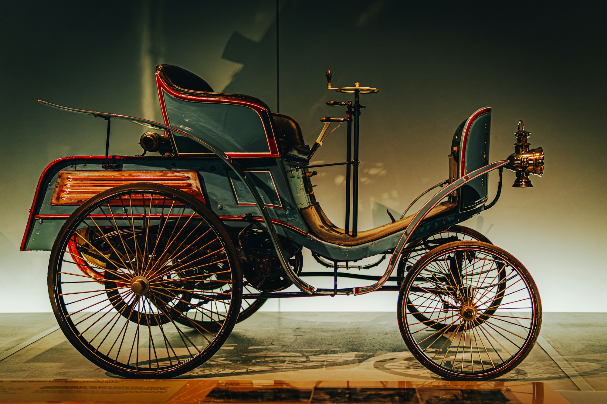 A horseless-carriage from the very dawn of the motor age.